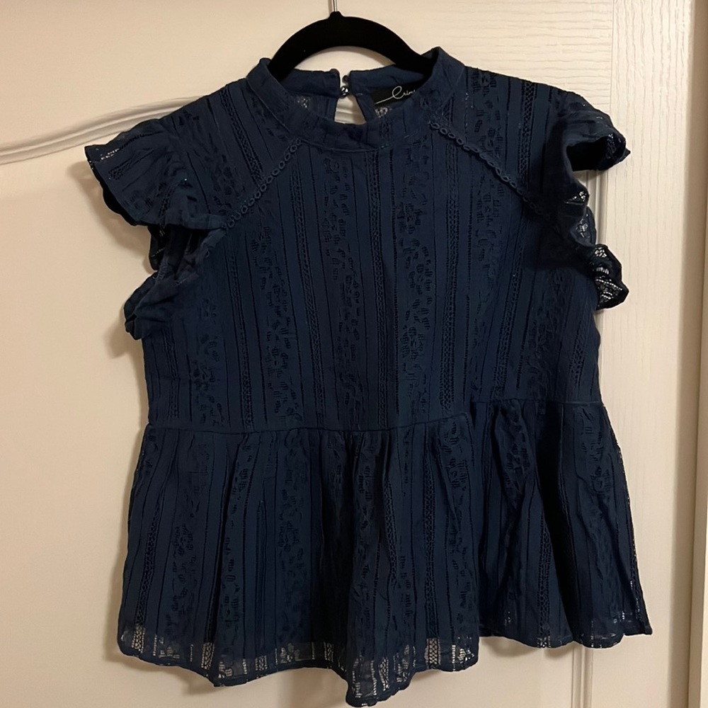 Blue Lacey Blouse